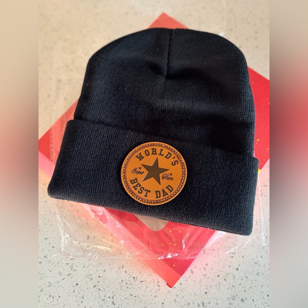 New Black World's Best Dad Beanie